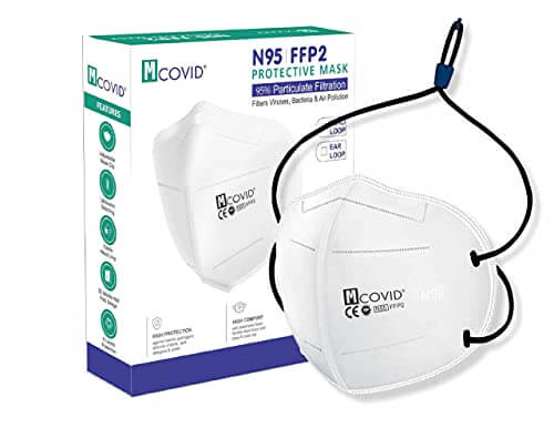 Mcovid CE and ISO Certified N-95 Anti Pollution, Reusable, Washable Protective Men/Women Face Mask with Head loop (White) -Pack of 10 at Sale Price in India
