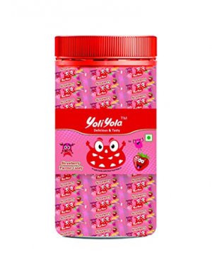 YOLI YOLA Strawberry Candy JAR (210 Candies) at Sale Price in India