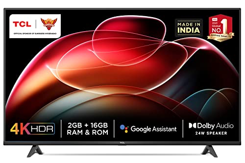 TCL 108 cm (43 inches) 4K Ultra HD Certified Android Smart LED TV 43P617 (Black) (2021 Model) at Sale Price in India