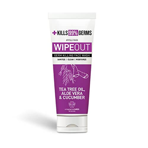 MyGlamm Wipeout Germ Killing Face Wash, 60 g – Non-Comedogenic, Paraben & Cruelty Free at Discount Price in India