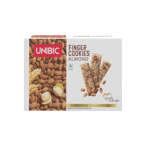 Unibic Almond Finger Cookies - 400g| Made with real almonds | Signature collection | Tea and Coffee snack