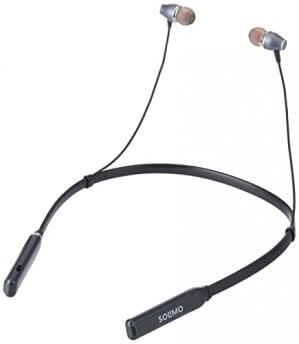 Amazon Brand - Solimo Wireless 5.0 Bluetooth Neckband with Up to 15 Hours Playtime, Magnetic Earbuds, Adjustable Length