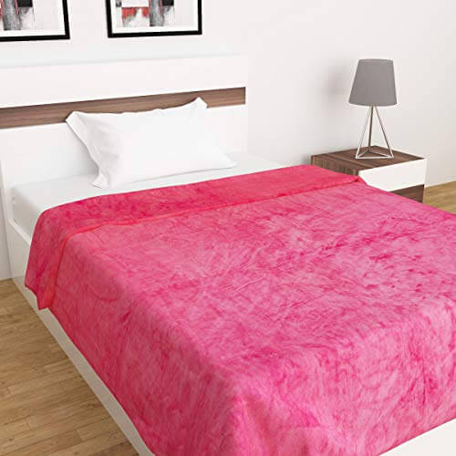 Home Centre Colour Connect Solid Single Bed Blanket - 135 x 200 cm-Fuchsia