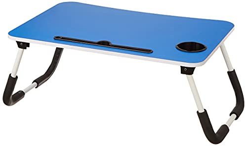 Amazon Brand - Solimo Mira Multi-Purpose Laptop Table with Cup Holder (Blue)