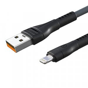 Amkette PowerPro iPhone Fast Charging Cable, USB to 8-Pin Fast Charging with Up to 480 Mbps Transfer Speed and 1 Year warranty - 1M (Grey)