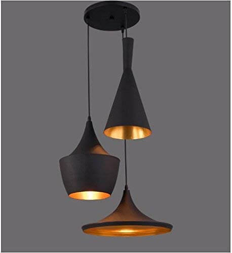 DesiDiya® Hanging Tulip Cone Disc Ceiling Light Lamp Home Decor Items, Hanging Ceiling Decorative Chandelier Home, Living Room, Indoor Outdoor Jhumar Lighing, 40 Watts,(Bulb Not Included, Black)