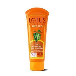 Lotus Herbals Safe Sun 3-In-1 Matte Look Daily Sunblock Lotion SPF 40 | 100g