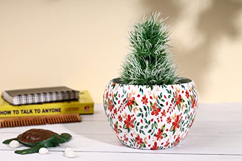 Urban Hamlet Iron Planters Pots for Indoor Outdoor Home, Garden Office Decor Balcony | Painted Gamla Pot | (Multicolor)