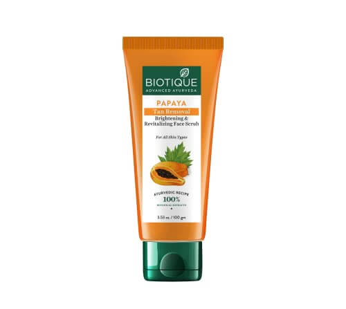 Biotique Papaya Tan Removal Brightening & Reviatalizing Face Scrub For All Skin Types, 100g