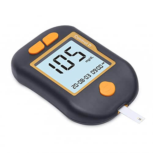 Control D Advanced Digital Diabetes Glucose Blood Sugar Testing Monitor with 5 Strips Glucometer (Black, Green)