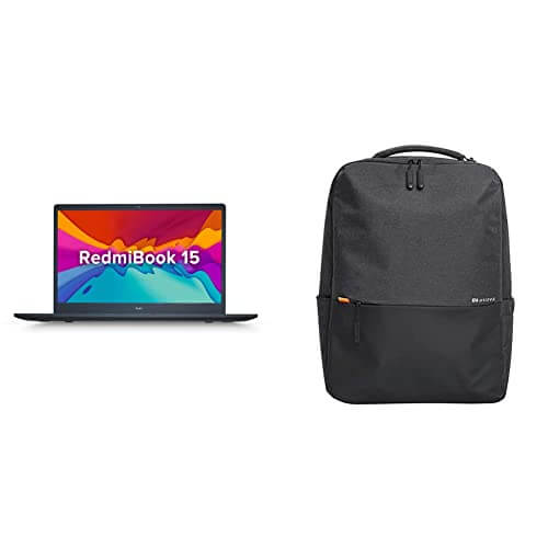 RedmiBook 15 Core i3 11th Gen/8 GB/256 GB SSD/Windows 10 Home/15.6-inch(39.62 cms) FHD Anti Glare/MS Office/Charcoal Gray/1.8 Kg Thin with Mi Waterproof 21L Business Casual Laptop Backpack(Black)