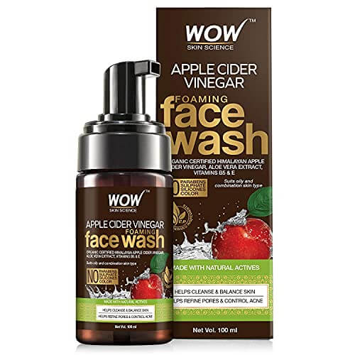 WOW Skin Science Apple Cider Vinegar Foaming Face Wash with Himalayan Apple Cider Vinegar, 100 ml