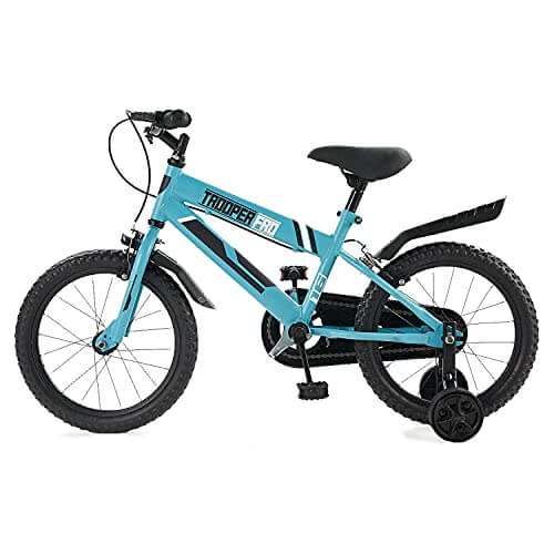 Fisher & Hawk Trooper Pro 16T with Support for Boys and Girls | 85% Assembled, Frame Size: 12" | Ideal Height : 3 ft 8 inch+ | Ideal for 4 to 8 Years (Blue), Black, S (FHBC1601) Kids Cycle