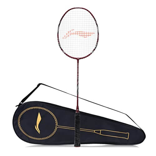 Li-Ning Super Series 900 Strung Badminton Racket with Free Full Cover (84 Grams, Red/Grey)