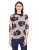Harpa Casual 3/4th Sleeve Floral Print Women’s Black Top